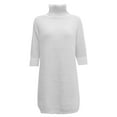 thumbnail image 4 of Arlun Women's Turtleneck Oversize Long Pullover Sweaters Dress Casual Longline Solid Color Trendy Streetstyle Soft Comfortable Knit Tops for Everyday Wear and Versatile Outfits White XL, 4 of 5