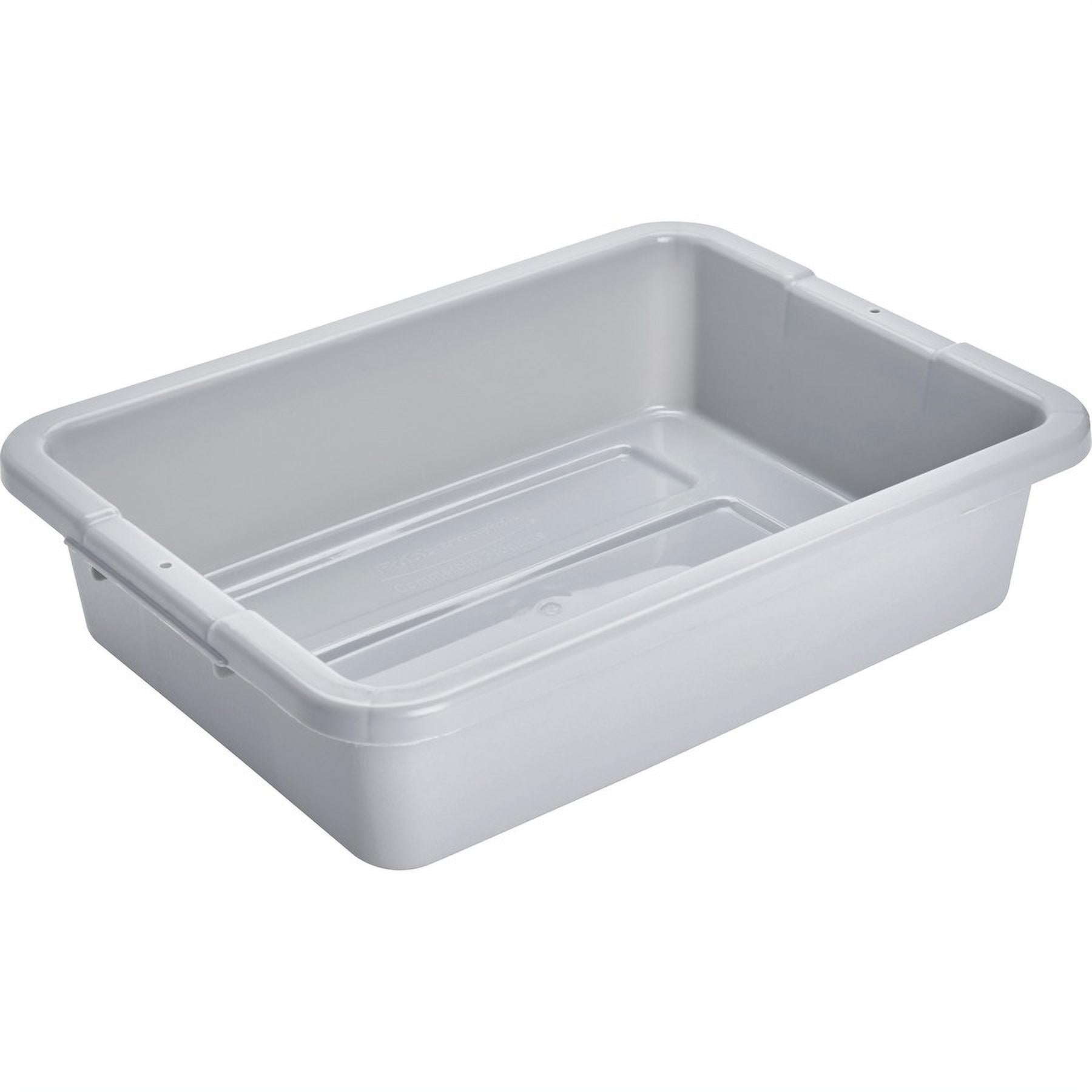 Gray Plastic Utility Bus Box Nicesh 4-Pack 32 L Large Commercial Bus Tubs
