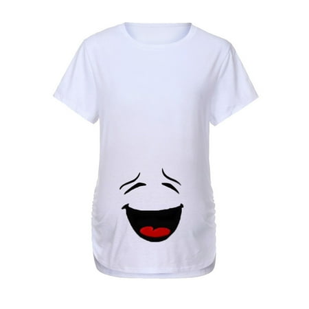 

CHMORA Women Maternity Short Sleeve Cartoon Print Tops T-shirt Pregnancy Clothes maternity clothes