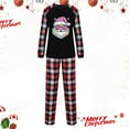 thumbnail image 2 of Odeerbi Christmas Pajamas for Family Holiday Plaid Long Sleeve Family Christmas Pajamas Matching Sets Mom Print Parent-child Suit Two-Piece Sleepwear Xmas Family Matching PJs Set Black, 2 of 5