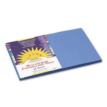 5PK Prang SunWorks Construction Paper, 50 lb Text Weight, 12 x 18, Blue, 50/Pack (7407)