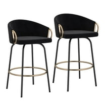 Contemporary Home Living Bucket Seat Counter Stool - 34.75" - Black and Gold