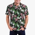 thumbnail image 2 of Balery Lilies Flowers Printed Men’s Short Sleeve Polo Shirt, Midweight Men's Shirt,Golf Polo shirts -, 2 of 8