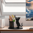 thumbnail image 6 of Cat Pencil Holder for Desk Organizer Pen Holder for Bedroom/Office, Metal Cut Home Decor for Table Centerpiece A, 6 of 8