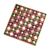49 Pack 3cm Christmas Ornament Balls Set, Electroplated Shiny Plastic Hanging Decorations for Christmas Tree Home Party Festival Decor in Gold Silver Red Green Purple White