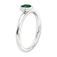 thumbnail image 4 of Gem & Harmony Lab-Created Emerald Ring 2/5 Carat (Ctw) in Sterling Silver for Women, 4 of 6