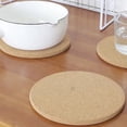 thumbnail image 3 of Cork Coasters Desktop Non-slip Round Coasters Cork Heat Insulating Mat Tea Coasters Log Wind Cutlery Mat Kitchen Table Supplies (1C), 3 of 7