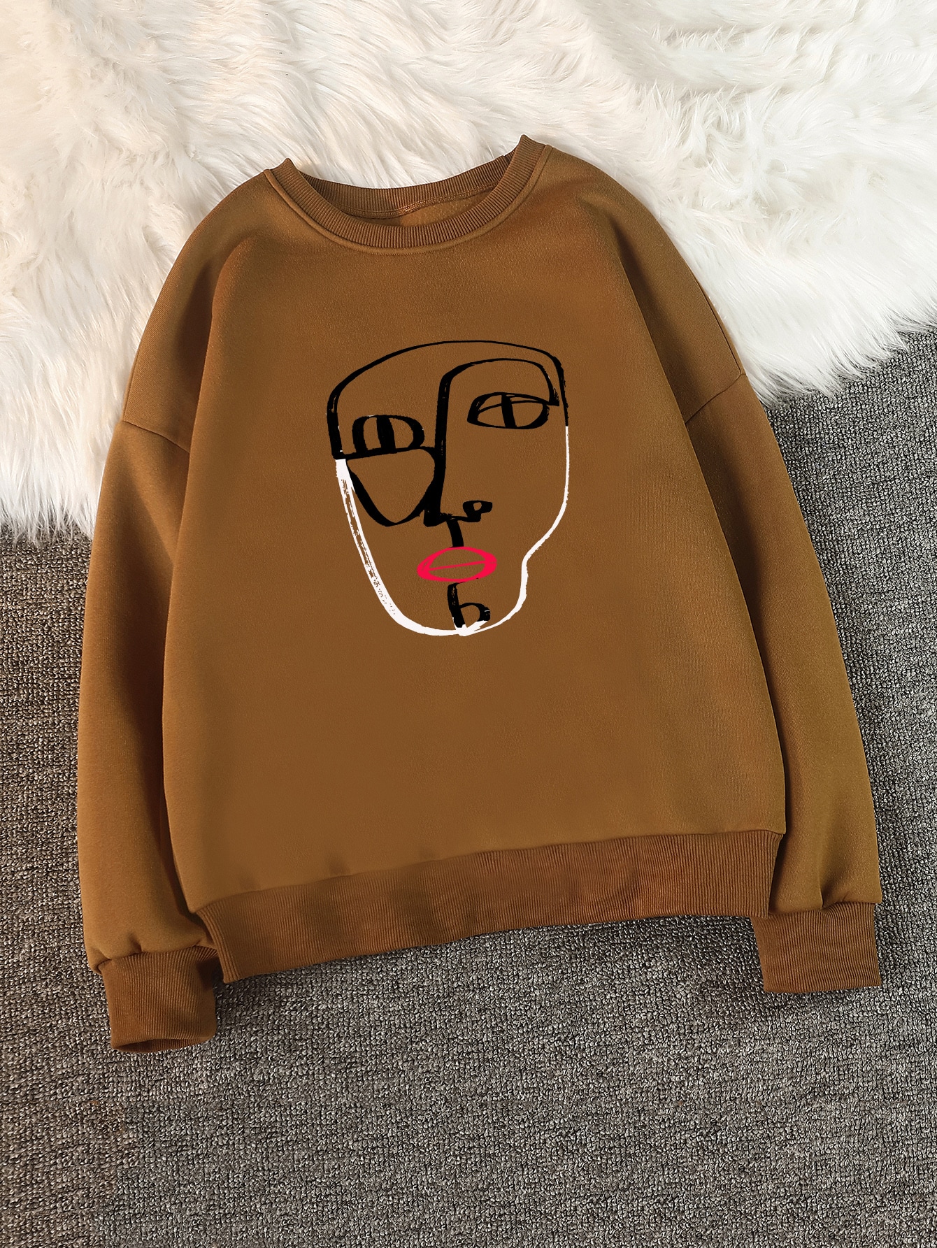 abstract face sweatshirt