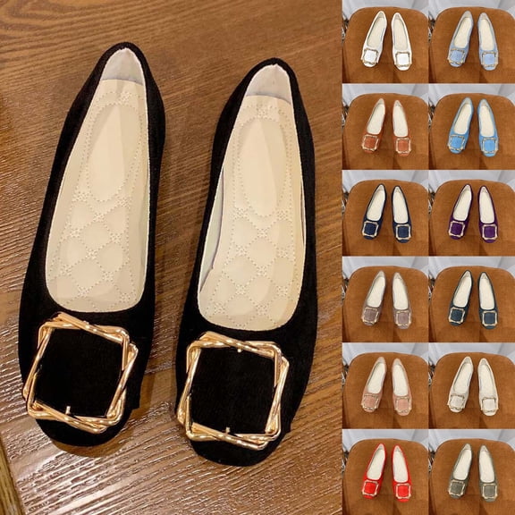 Miluxas Flats for Women Cloth esh Flats Ballet Flats Mary Jane Flats Women's Dress Shoes Ballet Shoes White 9.5(43)