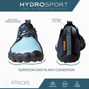FITKICKS HydroSport Land-to-Water Footwear Barefoot Shoes, Teal (Unisex)