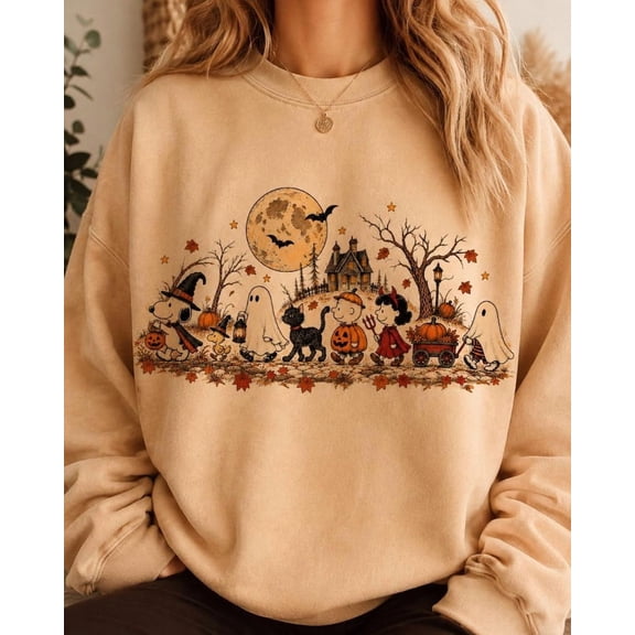Cartoon Dog Halloween Crewneck, Vintage Halloween Sweater, Fall Sweatshirt