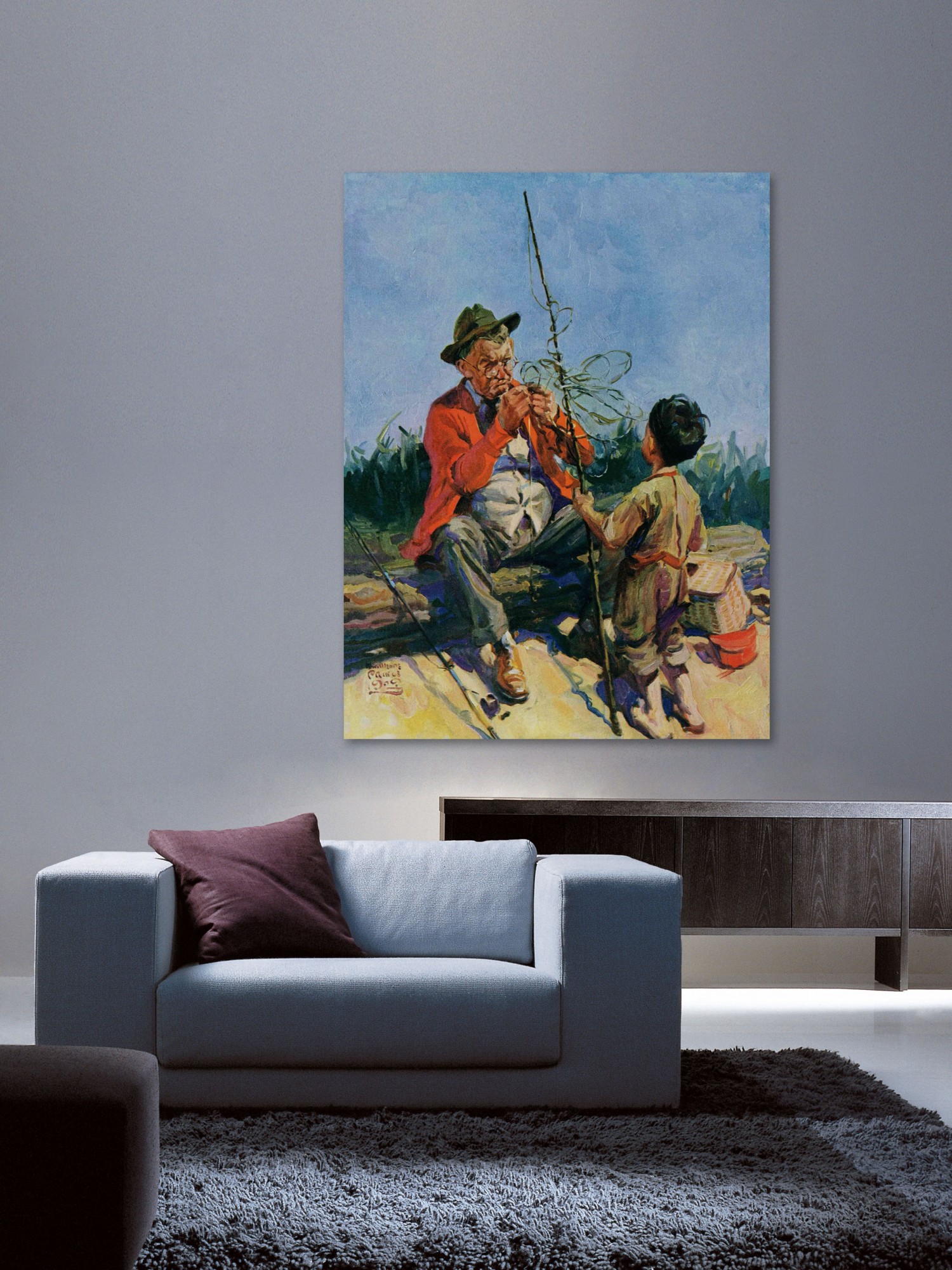 Marmont Hill Tangled Fishing Line by WM. Meade Prince Painting Print on Canvas