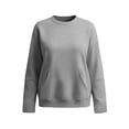 thumbnail image 3 of Jaunzuar Crewneck Sweatshirts Women Solid Color Pullover Sweatshirts Casual Fleece Soft Sweat Shirts with Pockets XL, 3 of 5