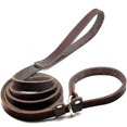 thumbnail image 3 of Real Leather Slip Lead Dog Leash, Adjustable Stitched Pet Slip Leads With Slider, Heavy Duty Flat Do, 3 of 3