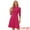 Hot Pink, variant on Women's Sheath 3/4 Sleeves Stand Collar A-Line Dress M Black