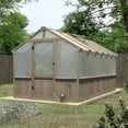 thumbnail image 2 of VEIKOUS 8 x 12ft Outdoor Wooden Walk-in Greenhouse W/ Adjustable Ventilation Window and Lockable Door, Light Mocha Brown, 2 of 16