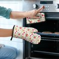 thumbnail image 2 of Pioneer Flower Floral Print Pattern 1-Pack Oven Mitts Set, Heat Resistant Kitchen Gloves, 7.7" X 12", 2 of 6