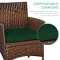 thumbnail image 5 of Best Choice Products 3-Piece Outdoor Wicker Conversation Patio Bistro Set, w/ 2 Chairs, Table - Brown/Midnight Green, 5 of 8