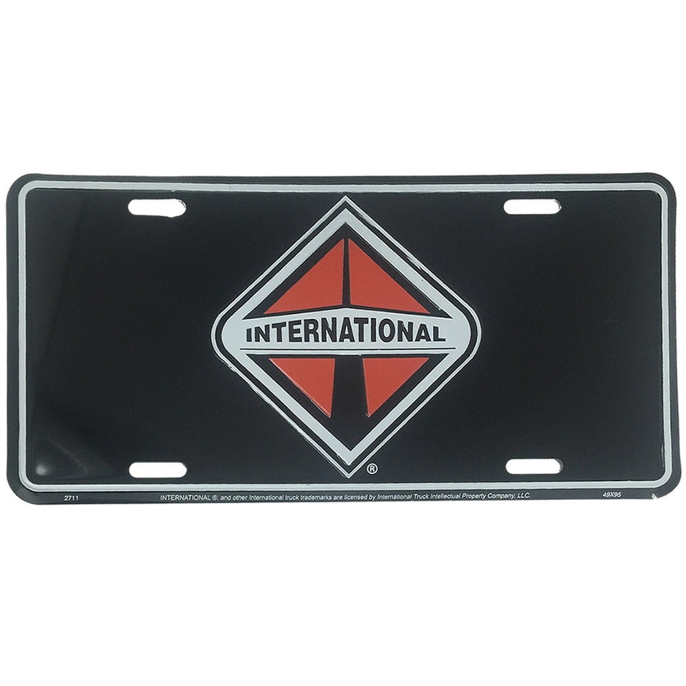 Black INTERNATIONAL HARVESTER FARMALL Metal License Plate IH Embossed