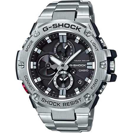 Casio Men's G-Steel by G-Shock Quartz Solar Bluetooth Connected Watch with Stainless-Steel Strap, Silver, (Model: