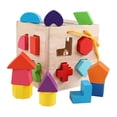 thumbnail image 4 of Juguete de desarrollo de bloques geométricos Montessori, juguete clasificador de formas coloridas para niñas y , actividad de aprendizaje 19 hoyos yotijar juego de clasificación de formas de color, 4 of 9