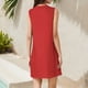 thumbnail image 3 of WILLBEST Vestidos Casuales Para Mujer Vestido De Verano De Color Liso Para Playa, Elegante, Flotante, De Longitud Media, Con Cuello Redondo Y Sin Mangas, 3 of 3