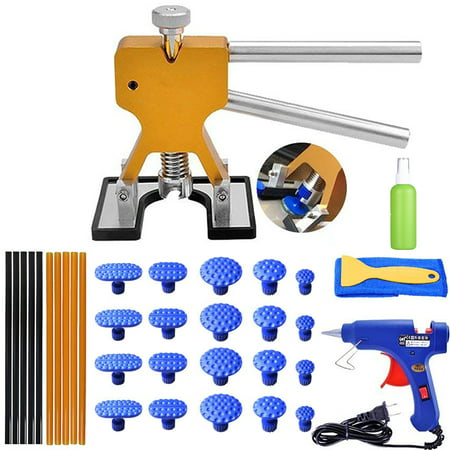 Auto Dent Puller Kit - Adjustable Golden Dent Remover Tools Paintless Dent Repair Kit Dent Lifter Puller for Car Large & Small Ding Hail Dent