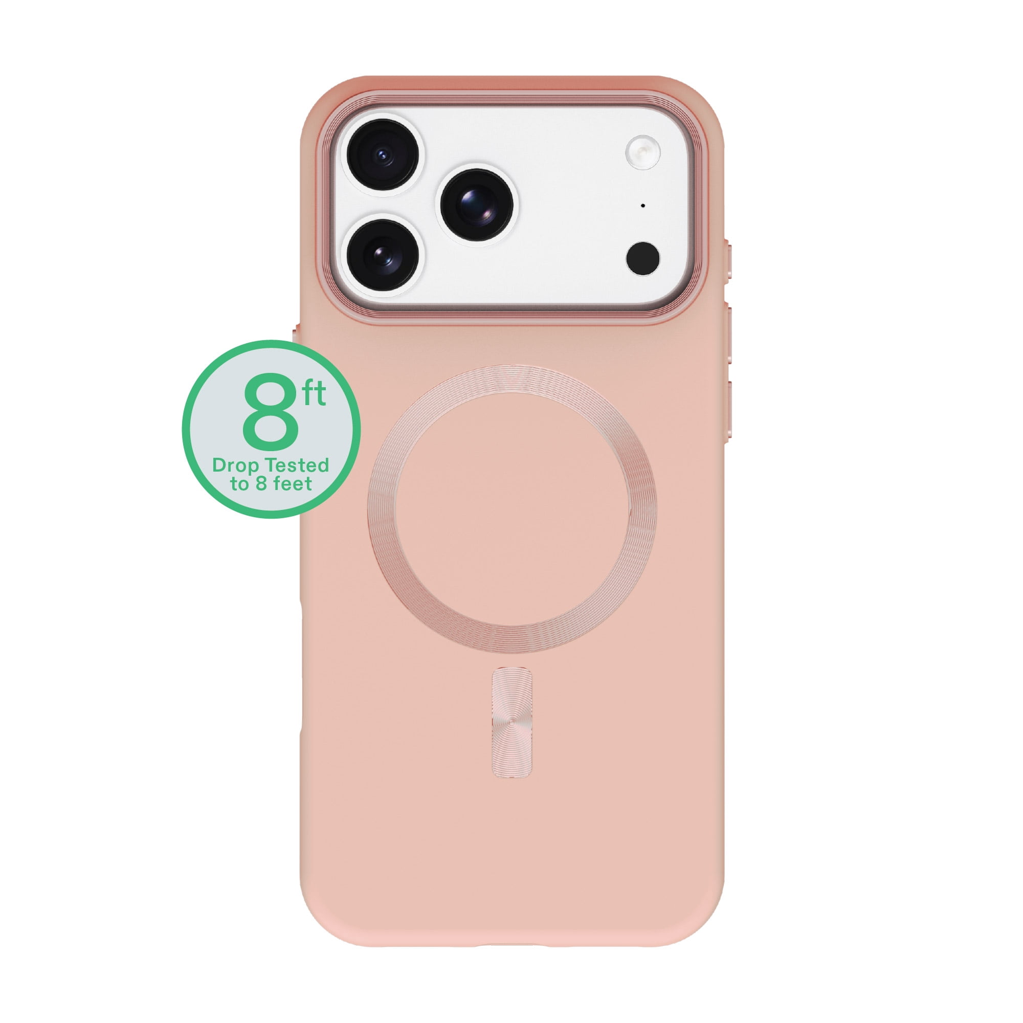 onn Soft Touch Phone Case for iPhone 18 Pro Max / 17 Pro Max, MagSafe Compatible - Blush Pink