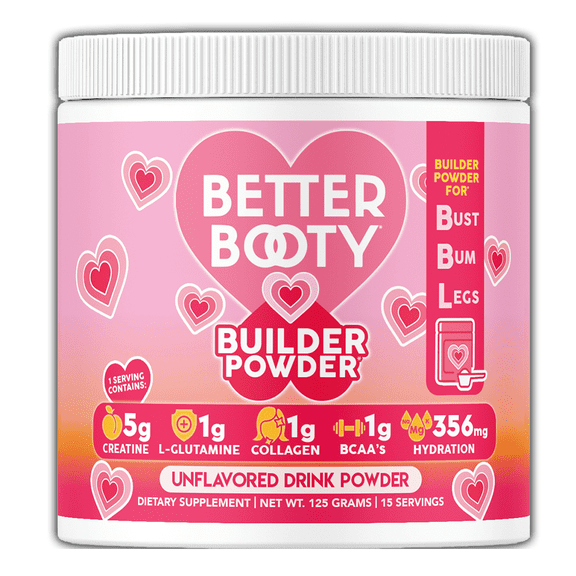 Better Booty Builder Powder, BBL Glute Builder Powder for Bust, Bum & Legs, Unflavored Drink Mix, 125g