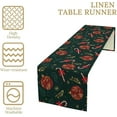 thumbnail image 4 of Christmas Table Runner,Green Red Xmas Balls Winter Holiday Dinner Table Decoration for Home Living Room Kitchen Dining Room 13x120in, 4 of 5