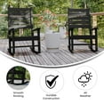 thumbnail image 4 of BizChair Set of 2 Contemporary Rocking Chairs, All-Weather HDPE Indoor/Outdoor Rockers in Black, 4 of 12