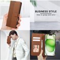thumbnail image 6 of Allytechgroup for iPhone 16 Plus Wallet Case, Stylish Phone Case with Card Slots RFID Blocking Flip Stand PU Leather Shockproof Convenient Hand Wrist Case Cover for iPhone 16 Plus, Brown, 6 of 9