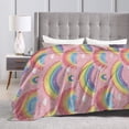 thumbnail image 6 of Rainbow Dream Blanket Colorful Clouds Pink Throw Blanket for Women and Men 50x40, 6 of 6