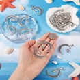 thumbnail image 3 of U8MO 20Pcs Antique Silver Tibetan Style Alloy Ocean Charms with Moon Pendants 41x30mm, 3 of 8