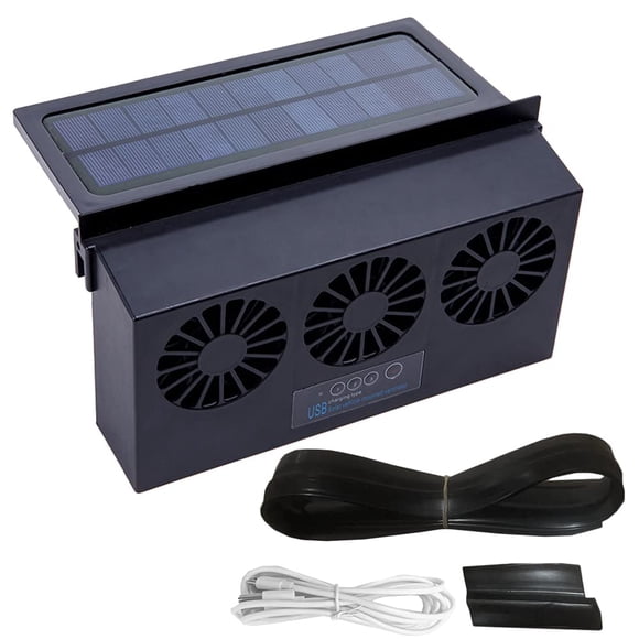 Ventilador solar para coche KACEPAR de 3 ventiladores con tiras de goma
