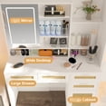 thumbnail image 4 of Premium LED lights with color switch & open storage rack - Great for easy - access makeup in the bedroom, 4 of 5