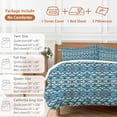 thumbnail image 6 of Queen 4 Piece Bedding Set Blue Moroccan Abstract Plaid Soft Breathable Duvet Cover and Pillowcase, Watercolor Gradient Color Block Duvet Cover Set Bed Sheets for Bedroom Dormitory Guest Room, 6 of 9