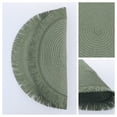 thumbnail image 2 of Unique Bargains Rustic Tassel Place Mats Set of 6 for Dining Table Decor Green 15x15in, 2 of 6