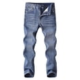 thumbnail image 2 of REgarm Boy's Skinny Fit Ripped Destroyed Distressed Fashion Kids Denim Jeans Pants Boys Slim Fit Jeans (Blue,11-12 Years), 2 of 6
