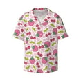 thumbnail image 3 of Goofa Strawberry And Cheery Printed Men's Casual Short-sleeved Shirt,Lightweight Breathable Button-down,Summer Casual men's top,Versatile Fashion shirt-Large, 3 of 7