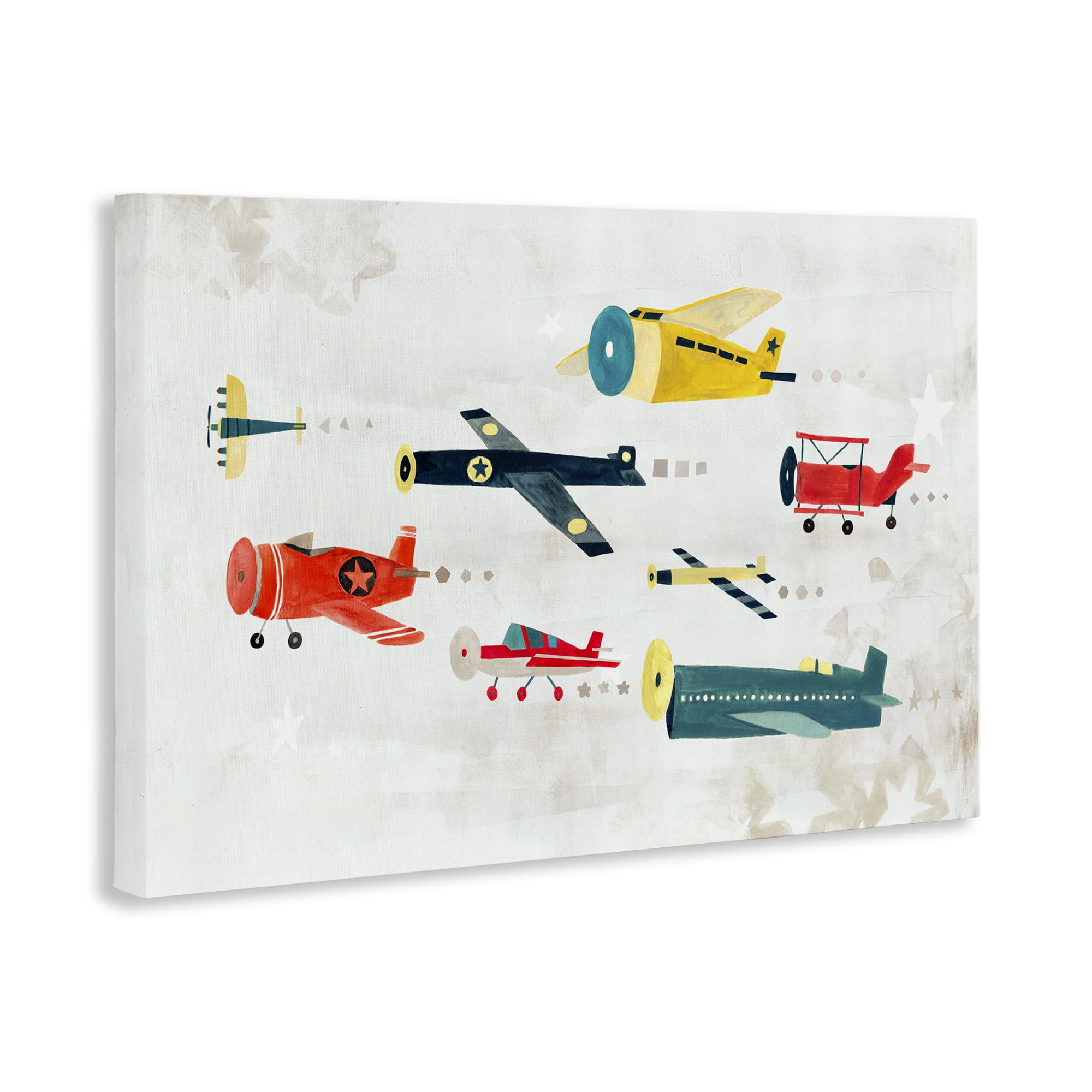Stupell Industries Various Vintage Airplanes Transportation Painting Wrapped Canvas Art Print Wall Art, 30 x 20