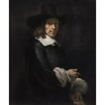 thumbnail image 3 of Rembrandt van Rijn 15x17 Black Modern Framed Museum Art Print Titled - Portrait of a Gentleman with a Tall Hat and Gloves (C. 1656-1658), 3 of 5