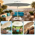 thumbnail image 4 of Luxvie Parasol de Patio Extérieur 10 Pi, Parasol de Marché de Table avec Inclinaison à Bouton-Poussoir et Manivelle, 8 Nervures Robustes Protection UV Imperméable pour Jardin, Terrasse, Cour Arrière, Piscine, Blanc, 4 of 12