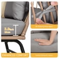 thumbnail image 6 of DWVO Outdoor Egg Chair with Footrest, Patio Wicker Basket Chair with Stand and Cushion Cocoon Chair - Gray, 6 of 14
