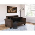 thumbnail image 2 of Serta Copenhagen 61" Round Arm Fabric Loveseat with Storage Dark Brown, 2 of 17