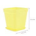 thumbnail image 3 of 10pcs Cuadrado de plástico Maceta linda Mini macetas decorativas Macetas Suculentas creativas Guardería Floral Holder Organizador Suministros de jardín con bandejas (amarillo 7 cm), 3 of 5