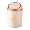 thumbnail image 2 of Mini Desktop Trash Can Flip Top Sanitary Bin for Food Scraps Office Papers Small Space Use Compact Plastic Wastebasket with Lid FAJHHA | Orange, 2 of 6