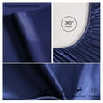 thumbnail image 4 of Ntbay 3 Pieces Silky Satin Twin Cooling Soft Bed Sheet Set, Includes 1 Flat Top Sheet, 1 Fitted Sheet with Deep Pocket, 1 Envelope Pillowcase, Navy Blue, 4 of 5