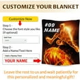 thumbnail image 3 of Custom Blanket with Name, Basketball Blanket for Boys Men, 60 x 50 Inches Soft Fuzzy Blanket for Basketball Lovers, Warm Flannel Throw Blanket Bed Sofa Room Decor, Travel, 3 of 5