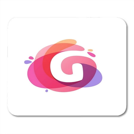 SIDONKU Rose Pink Color Letter G at Colorful Watercolor Splash Red Flower Spot Mousepad Mouse Pad Mouse Mat 9x10